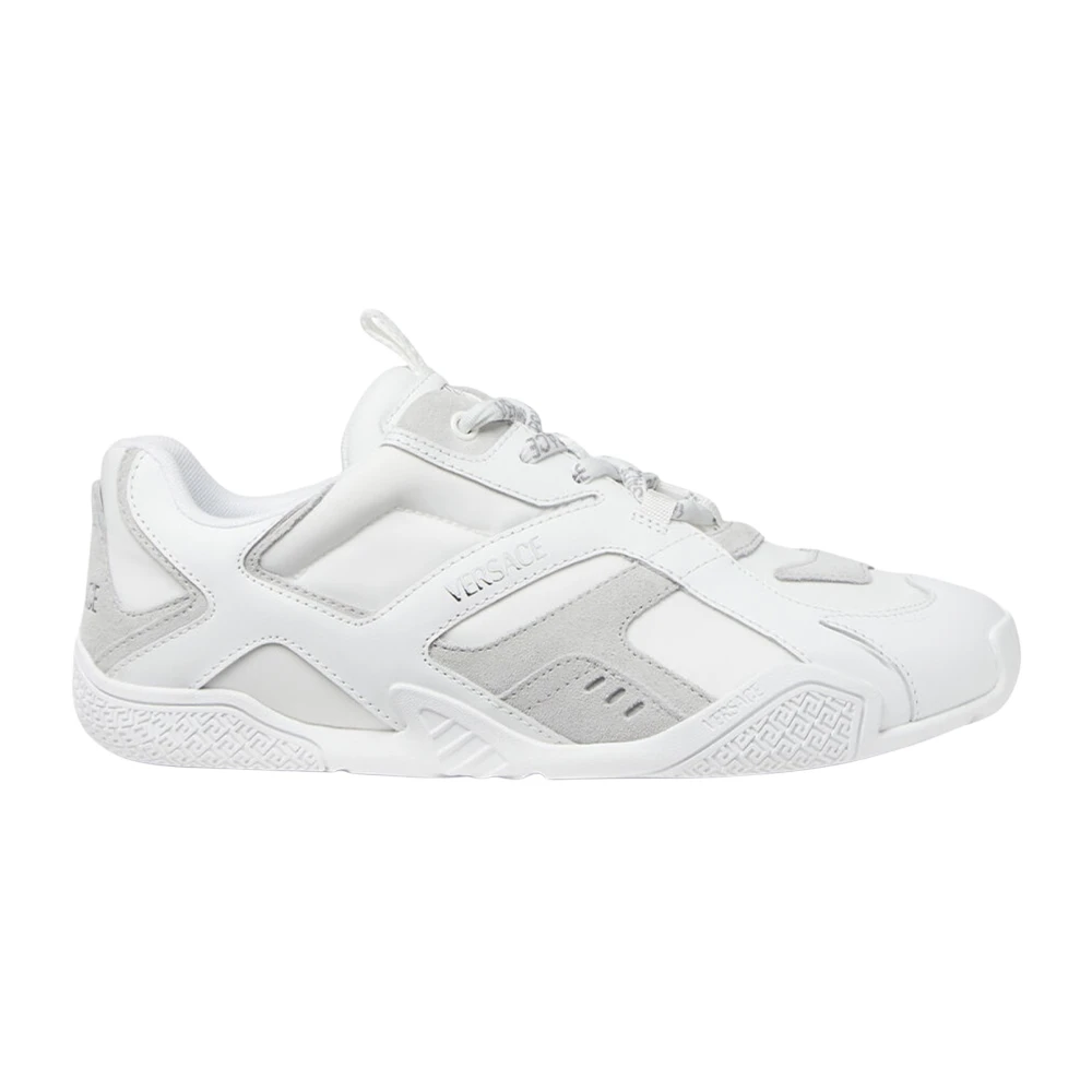 Versace Men's White Sneakers, 10 Uk, Leather Trainers