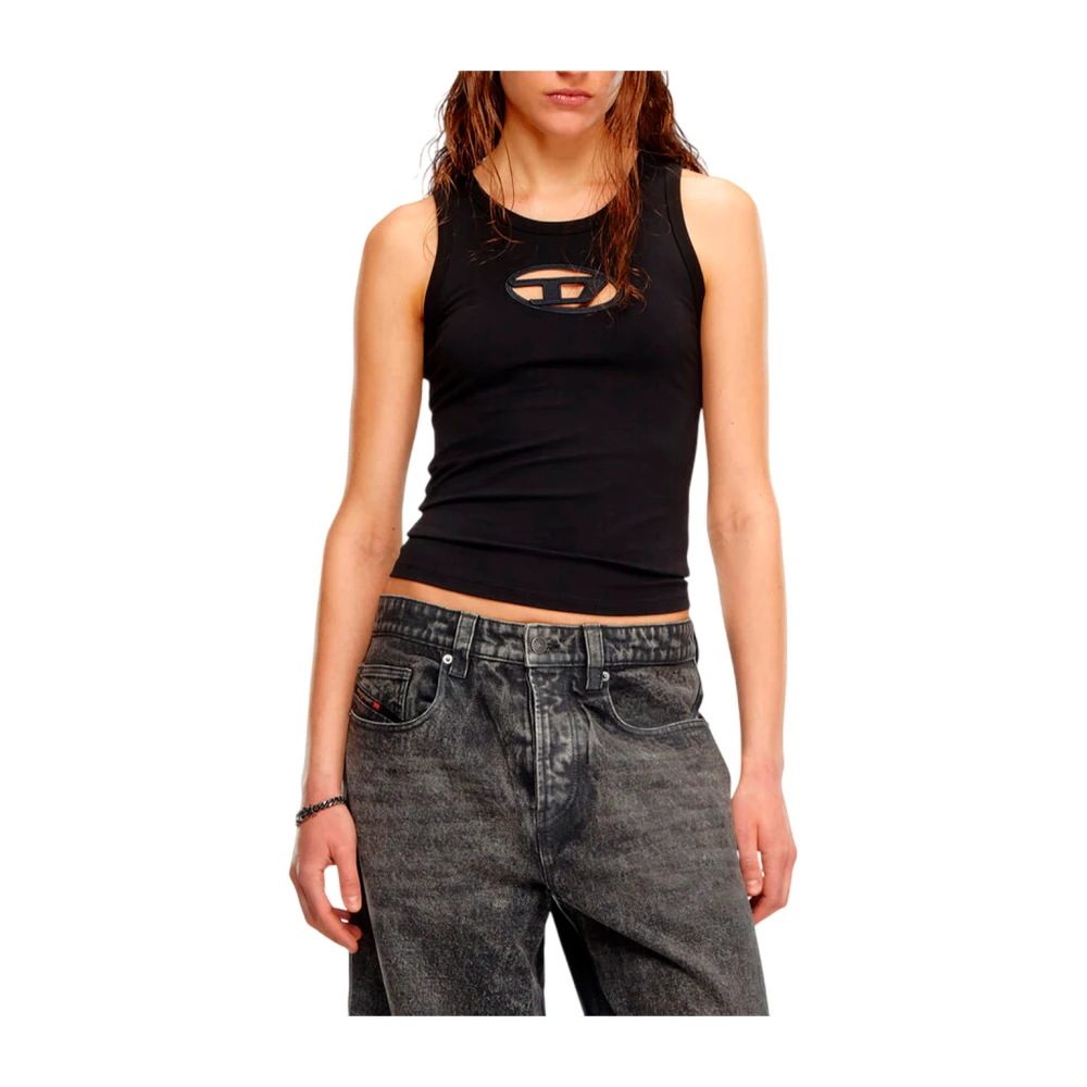Diesel Mouwloze Casual Top met Cut-Out Details Black Dames