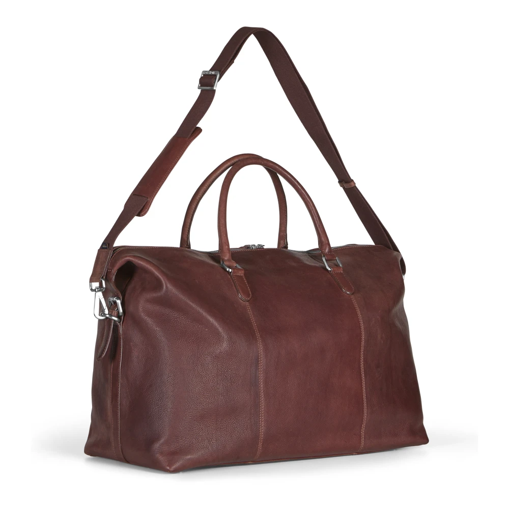 Howard London Bruine leren weekendtas Brown Heren