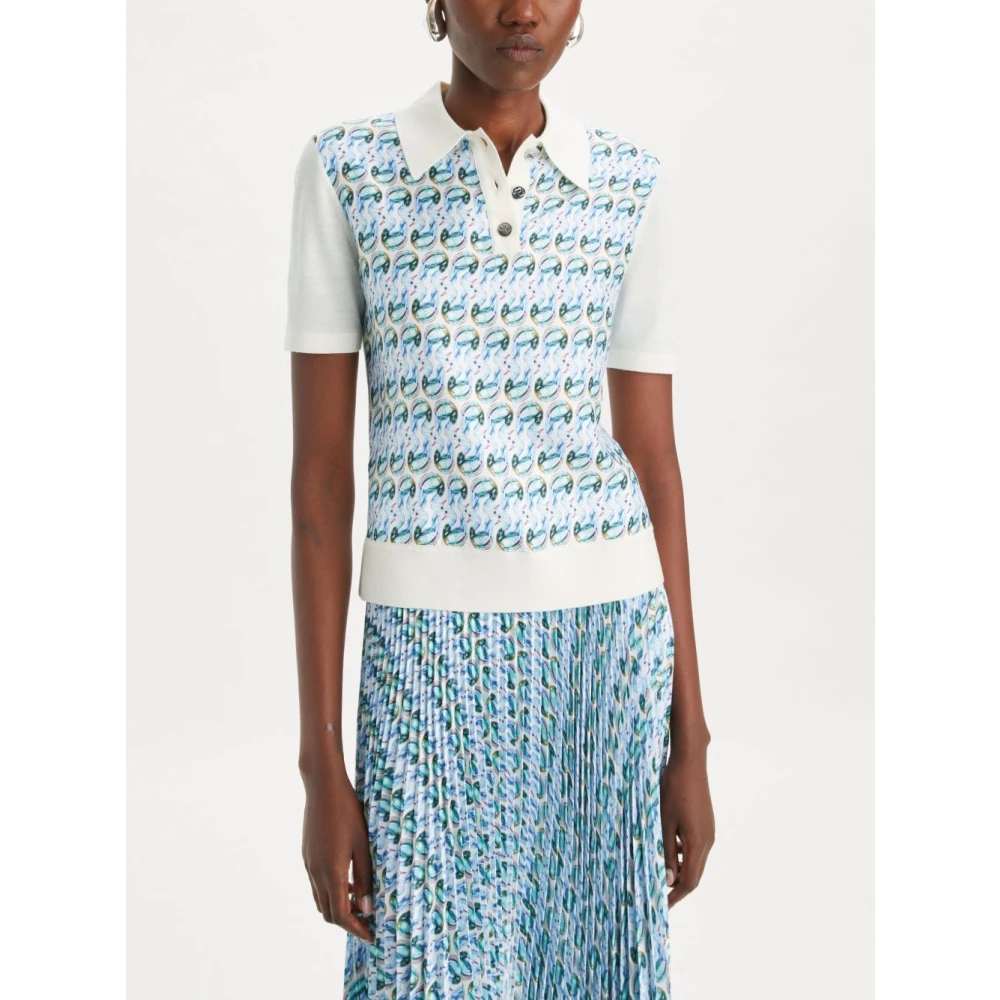 TORY BURCH Grafische Print Polokraag T-shirts Multicolor Dames