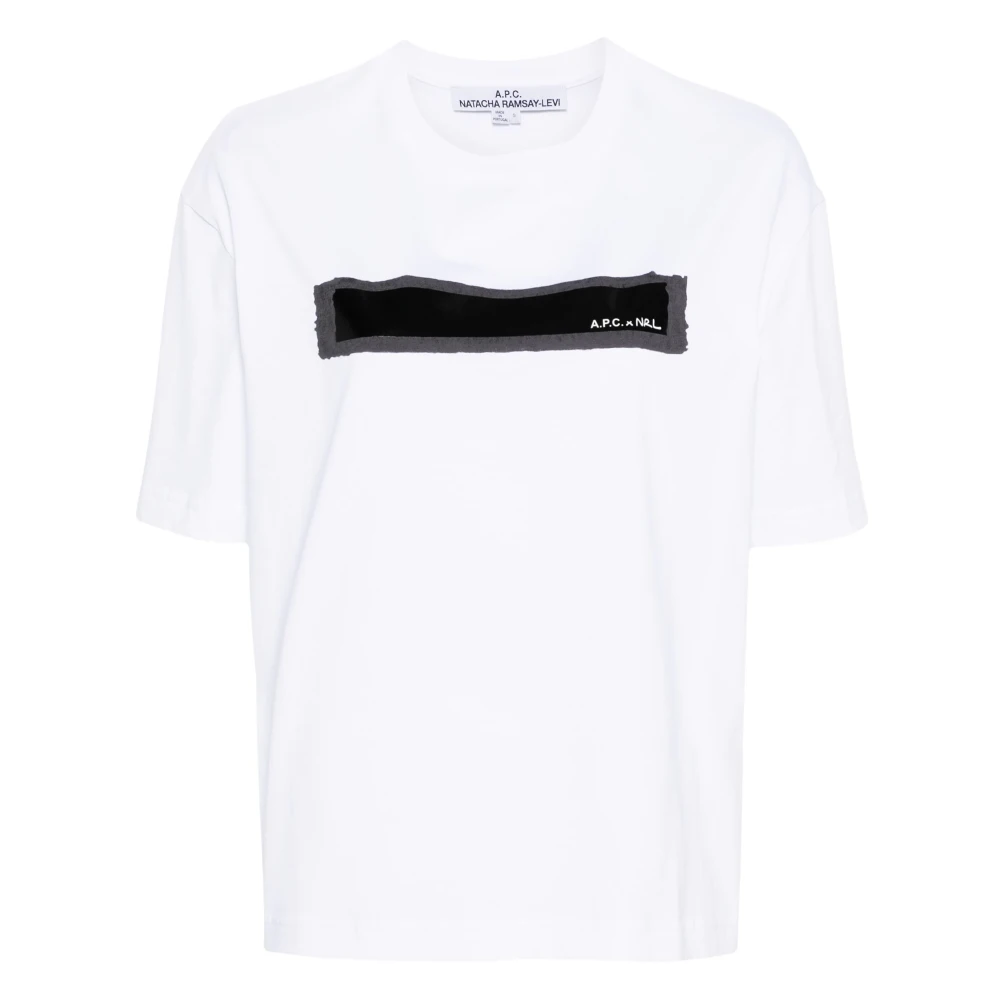 A.p.c. Logo Stamp Casual Tee White Dames