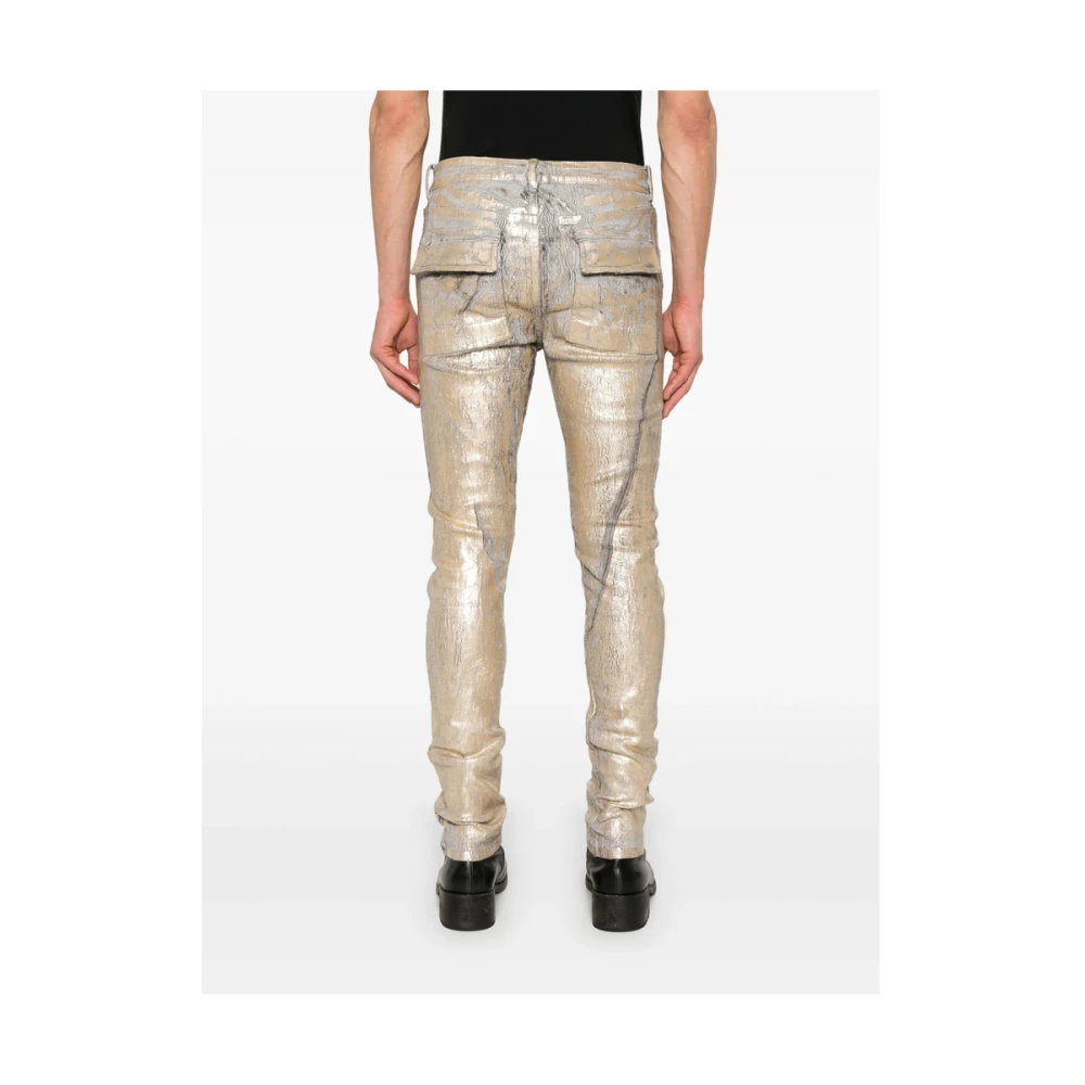Rick Owens Goudkleurige Knoopsluiting Jeans met Zakken Yellow Heren