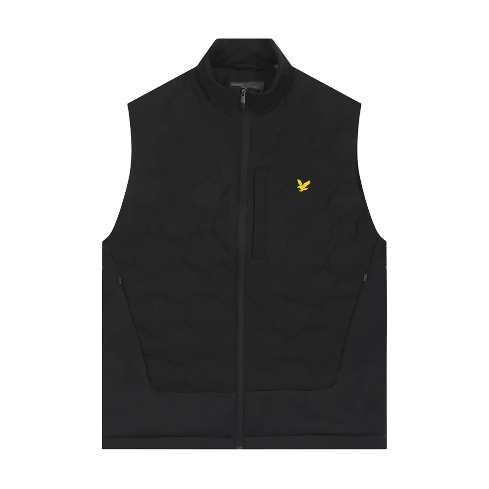 Lyle & Scott Check Fleece Gilet Jacka Black, Herr