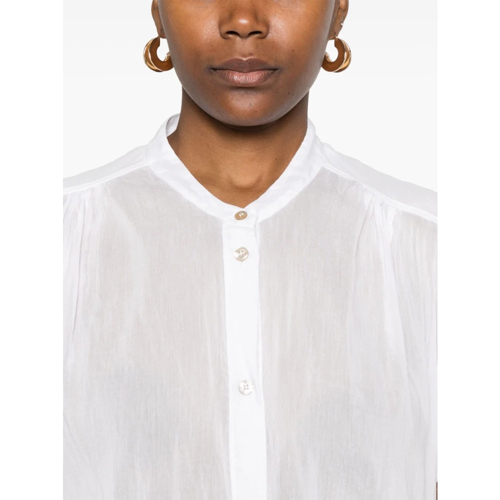 Forte Witte Button-Up Shirt met Gerimpeld Detail White Dames