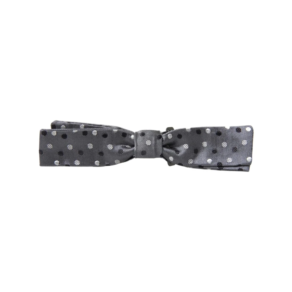 Dolce & Gabbana Men's Gray Bow Ties, One Size, Grey Polka Dot Bow Tie