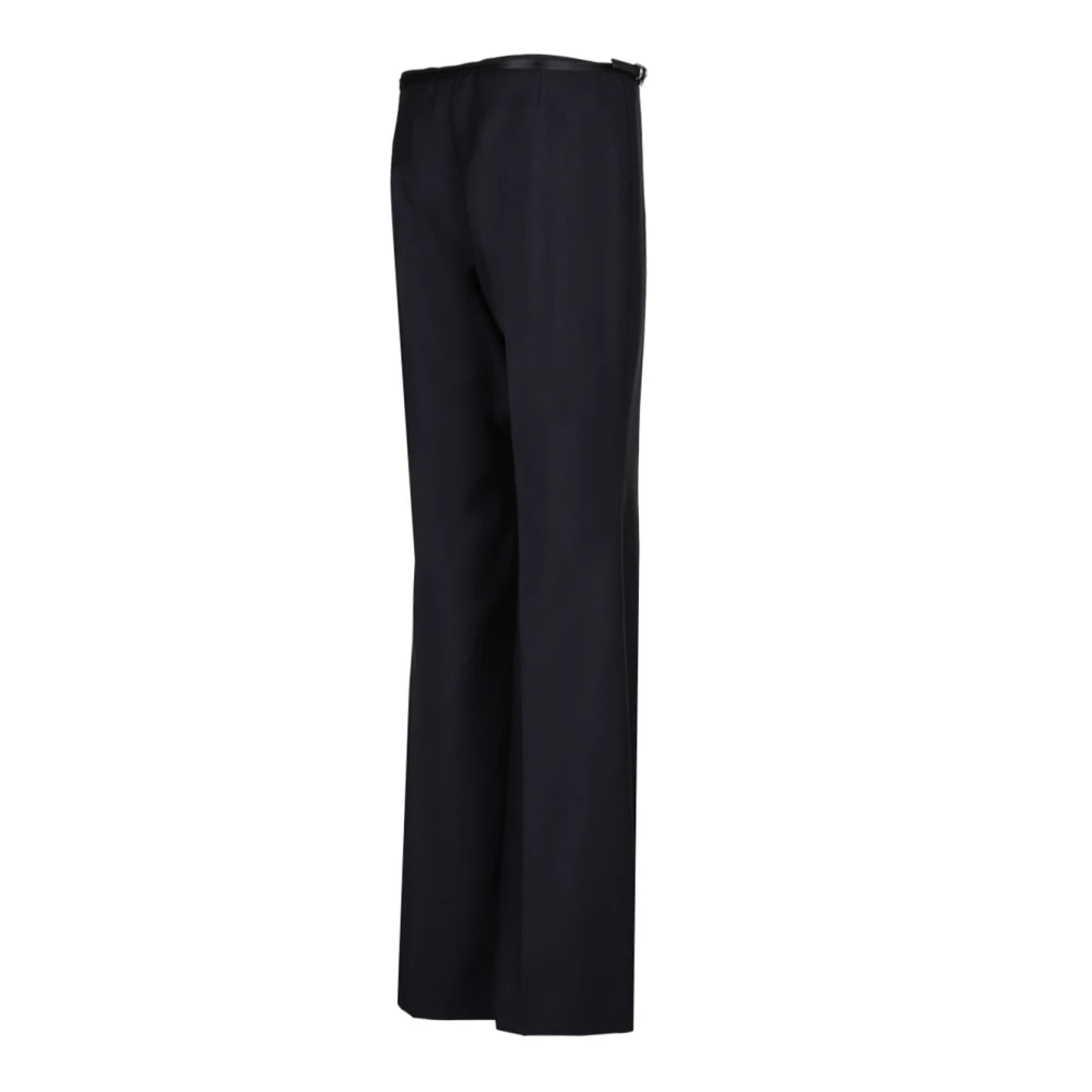 Givenchy Zwarte Flare Broek Wol Mohair Blue Dames
