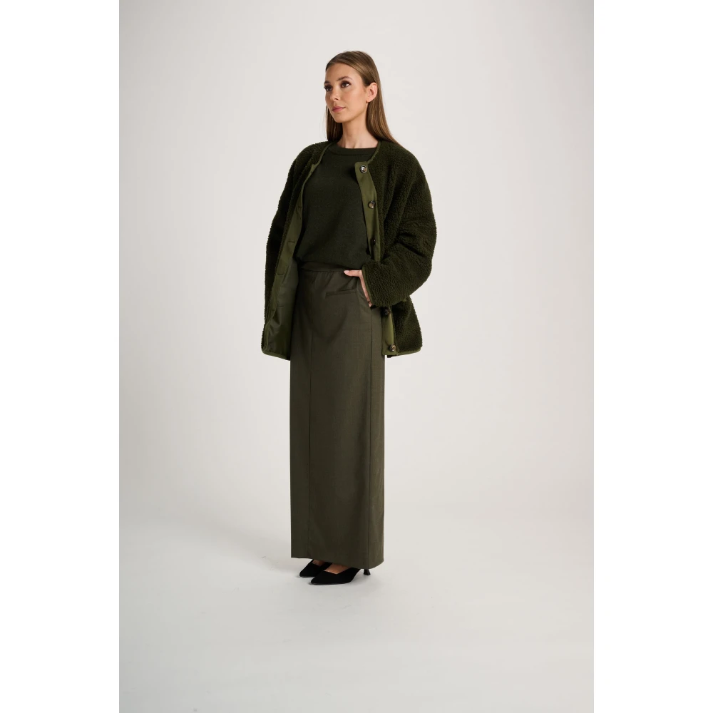 March23 Maxi-rok met bloemenprint Green Dames