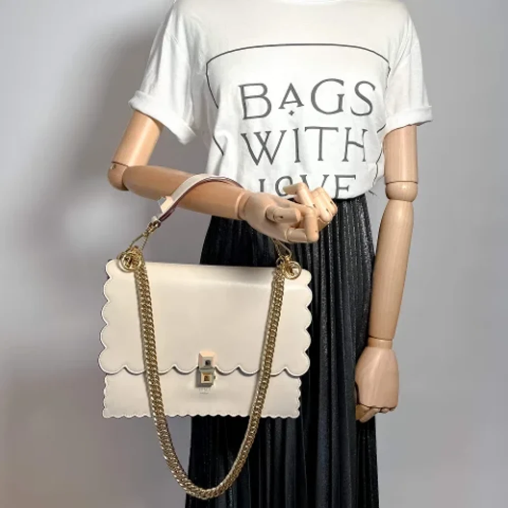 Fendi Vintage Pre-owned Leather fendi-bags Beige Dames
