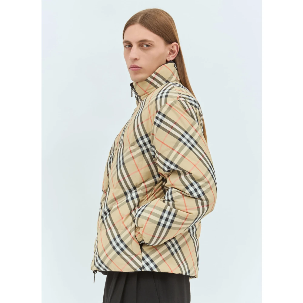 Burberry Geruite Omkeerbare Jas Beige Heren