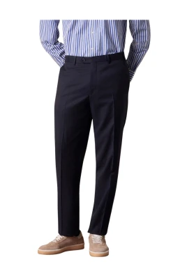 Flat Front Performance Twill Virgin Wool Trousers