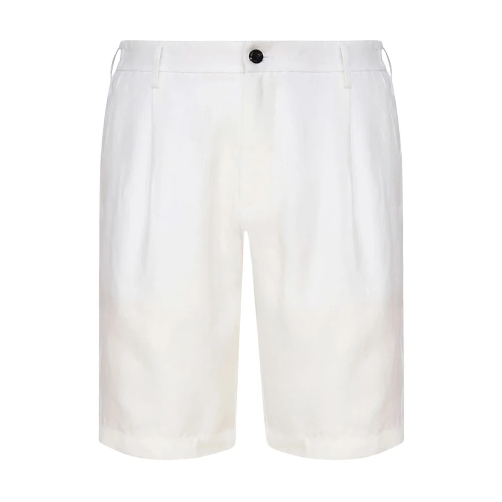 Eleventy Bermuda Linnen Shorts White Heren
