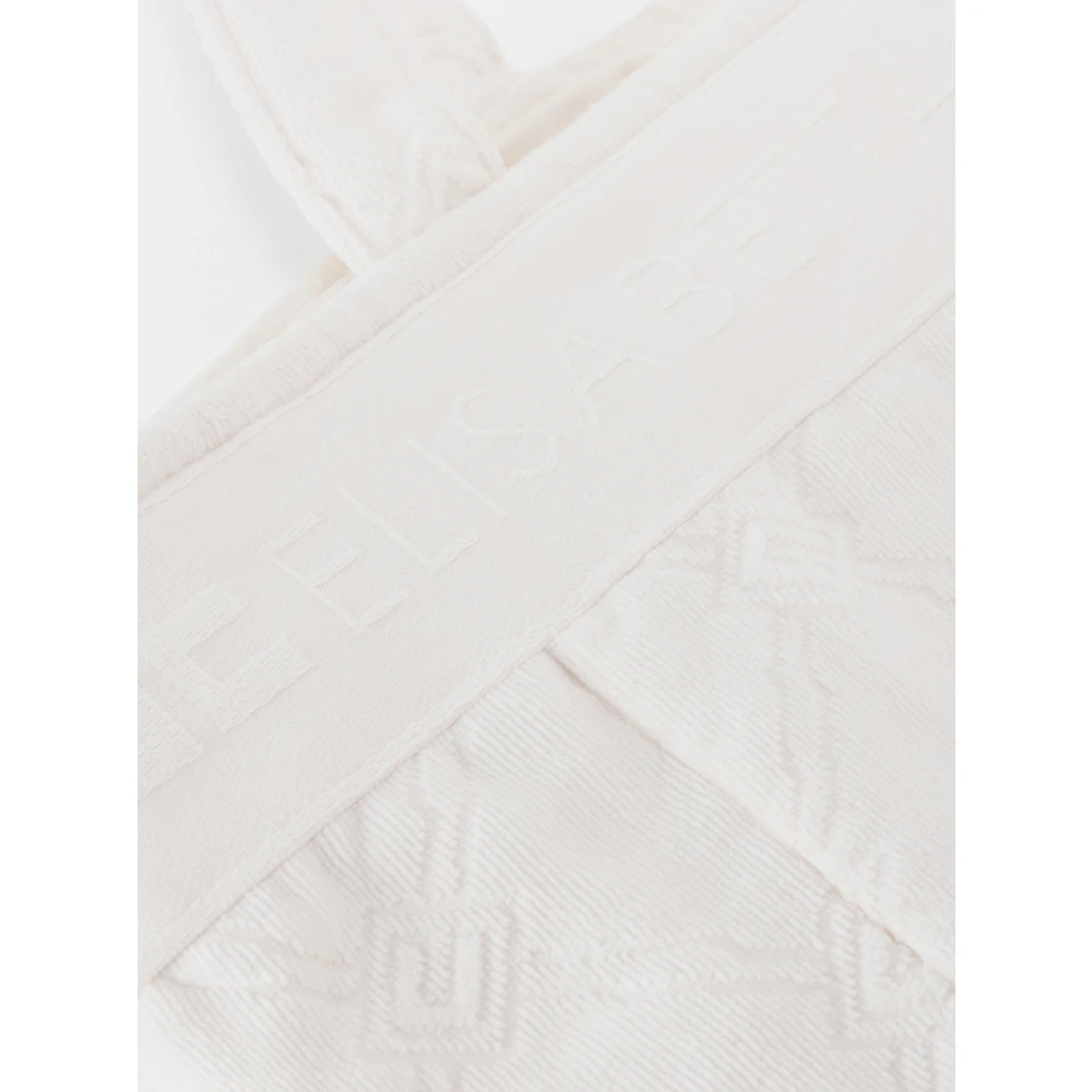 Elisabetta Franchi Chique Jacquard Tote Shopper Tas White Dames