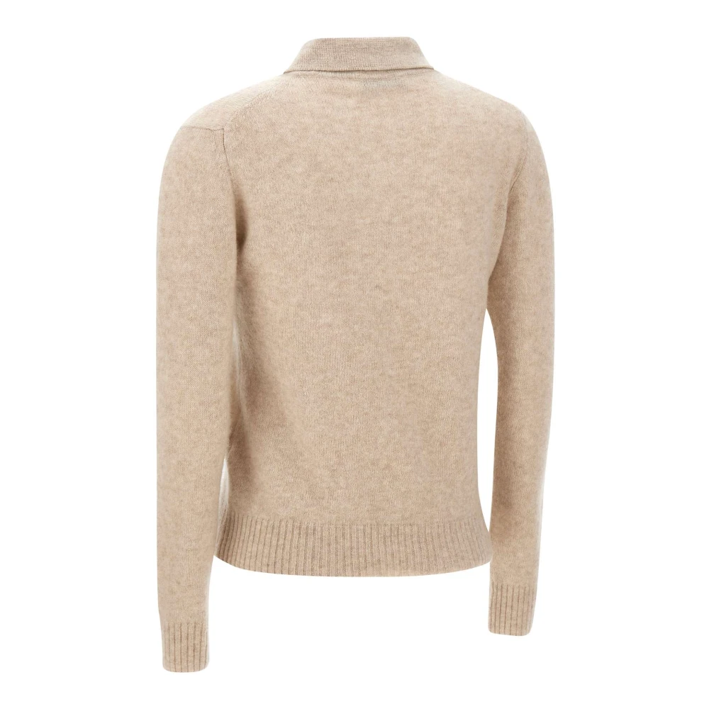 Filippo De Laurentiis Kasjmier Zijden Poloshirt Ivoor Beige Dames