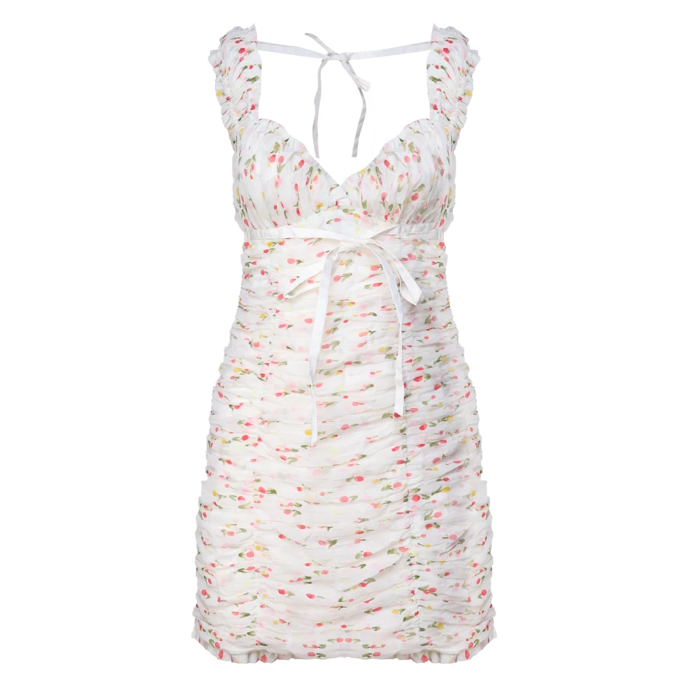 For Love & Lemons Gele Mini Jurk met Krullen White Dames