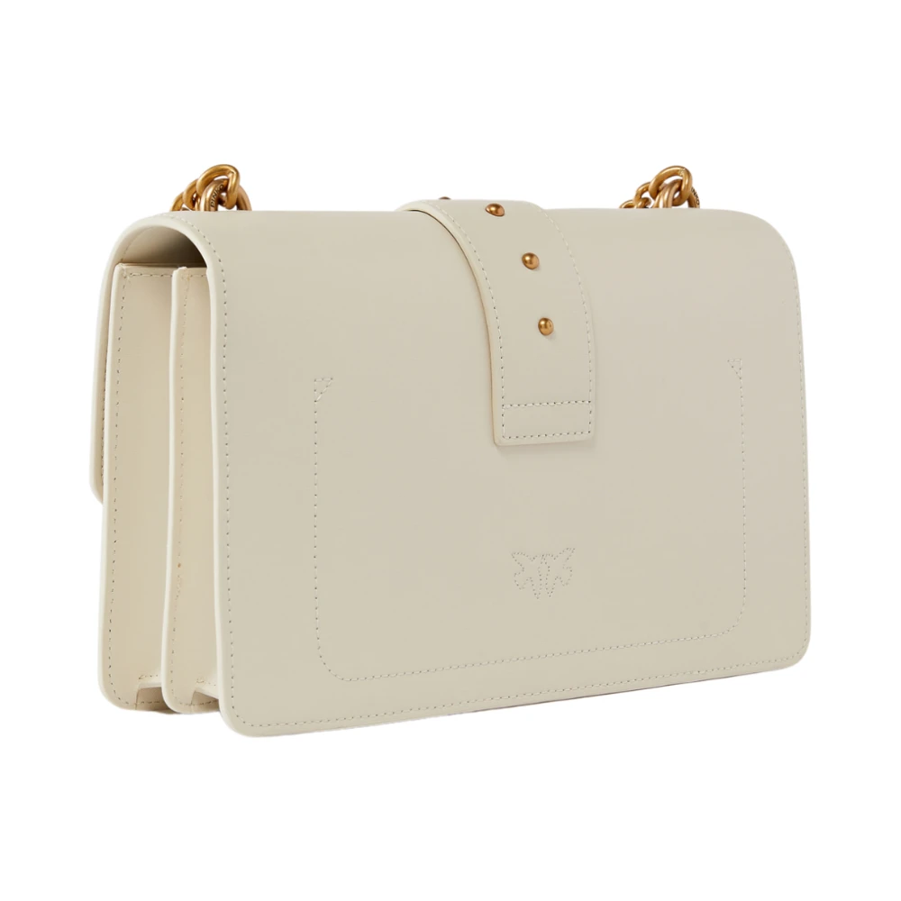 pinko Handtas en schoudertas in wit zijde-antiek goud White Dames