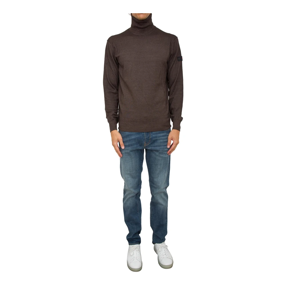 Peuterey Bruine Gebreide Trui Brown Heren