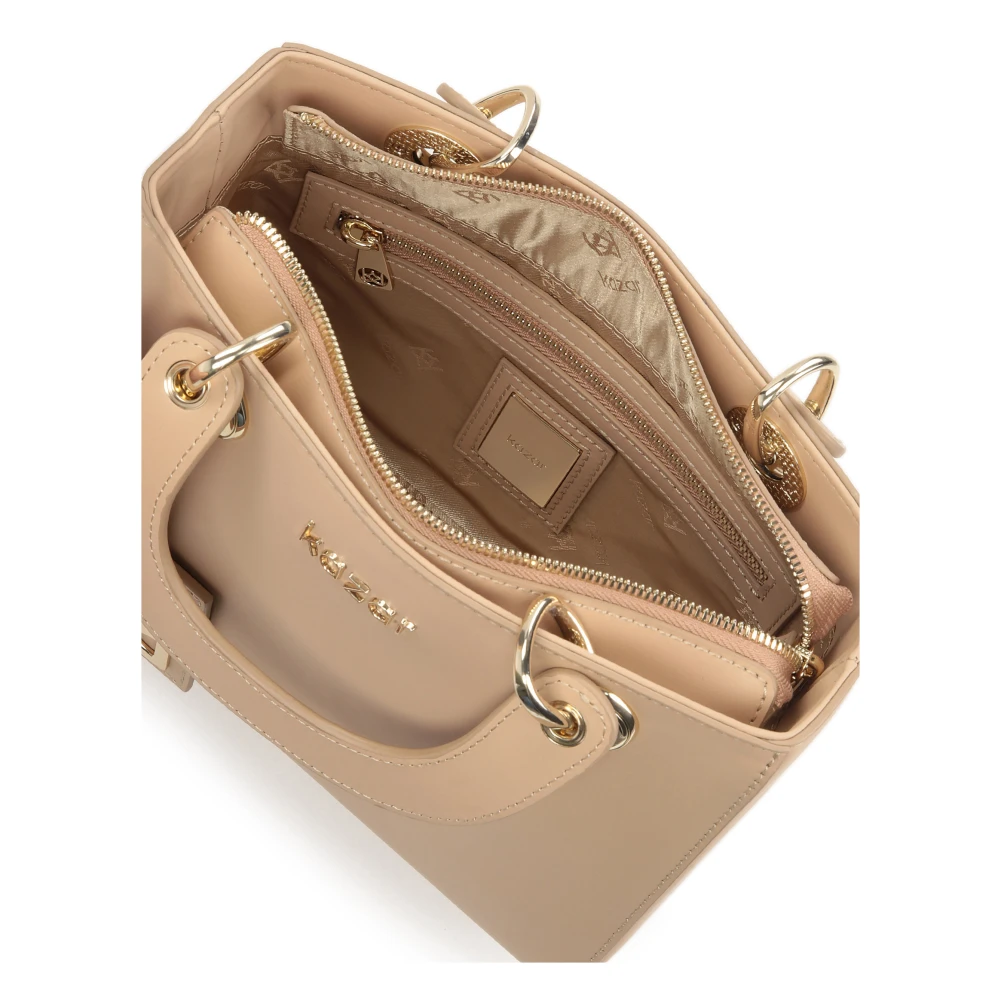 Kazar Beige leren tas met stijve constructie Beige Dames