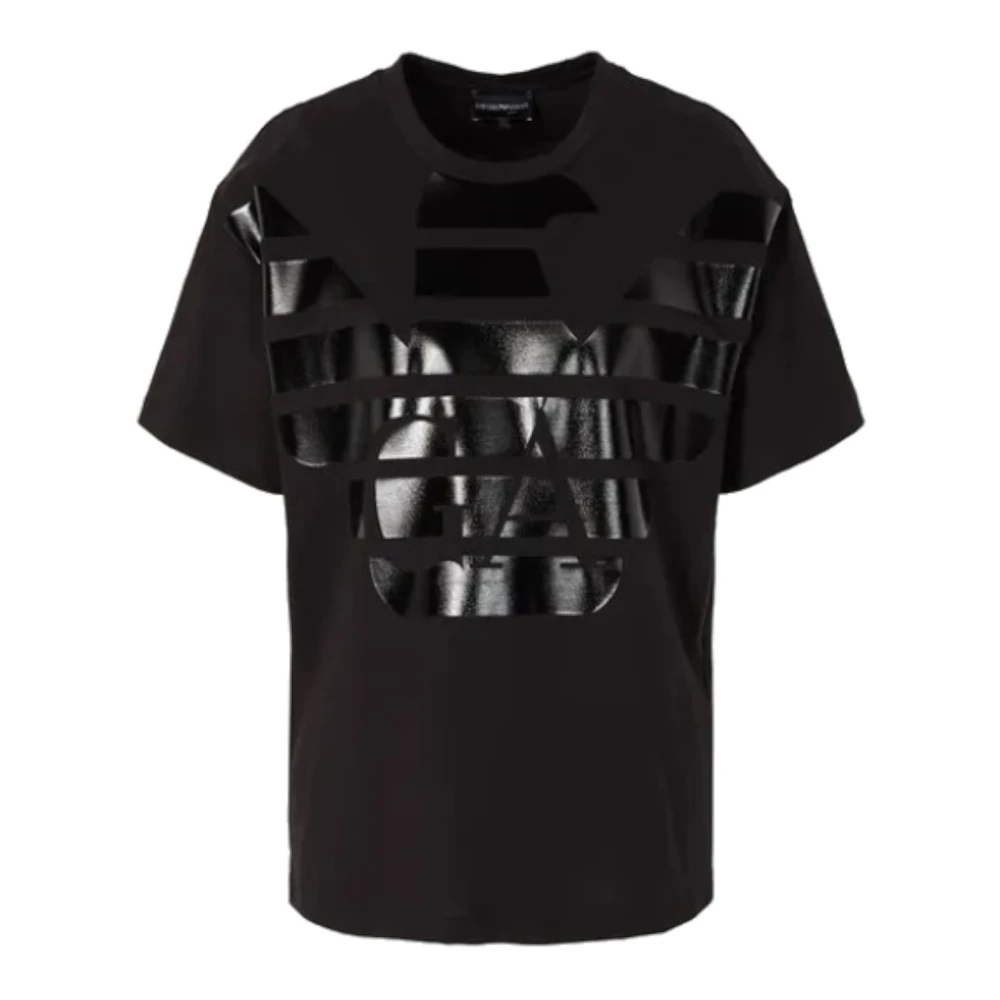 Emporio Armani , T-Shirts, Male, Black, Xs, Black Short Sleeve T-Shirt 6R2t7v2jidz0999