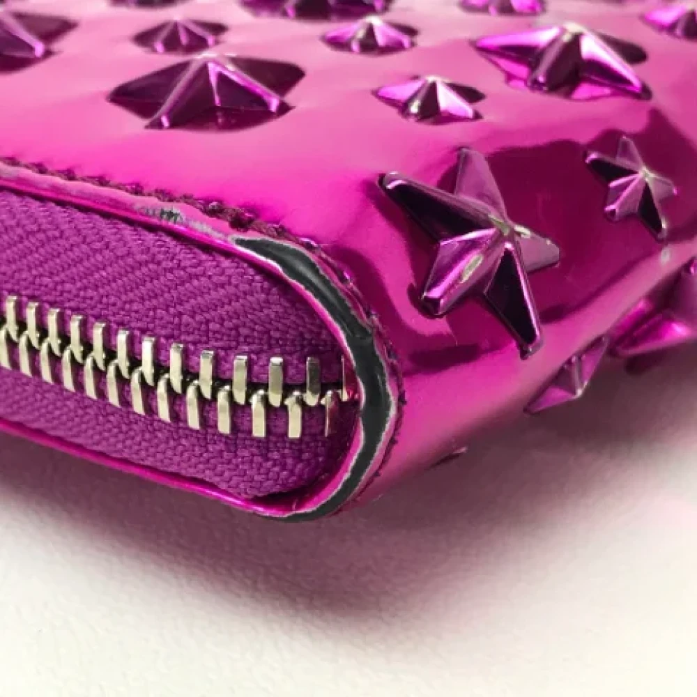Jimmy Choo Pre-owned Leather wallets Purple Dames