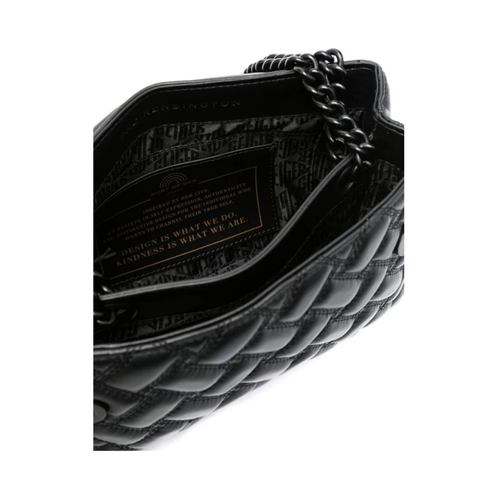 Kurt Geiger Gewatteerde schoudertas met kettingriem Black Dames