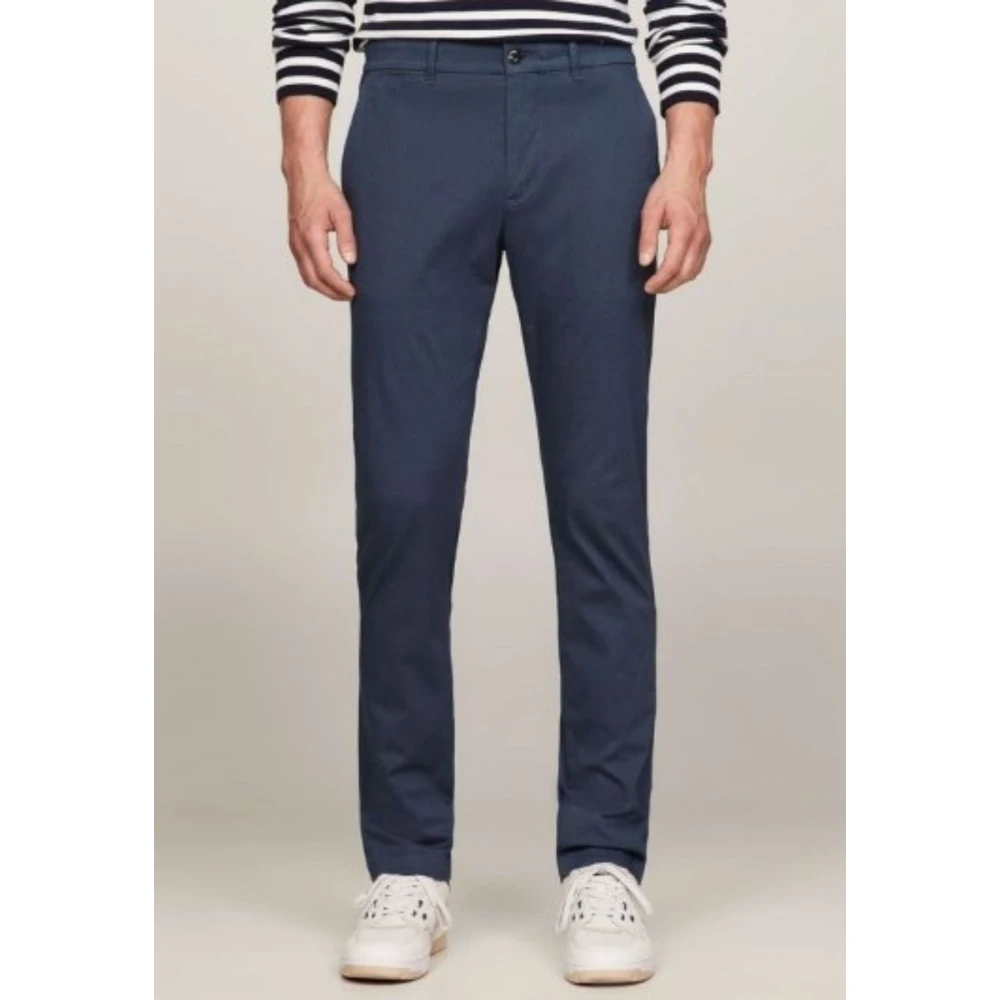 Tommy Hilfiger Heren Chino Broek Bedrukte Structuur Blue Heren