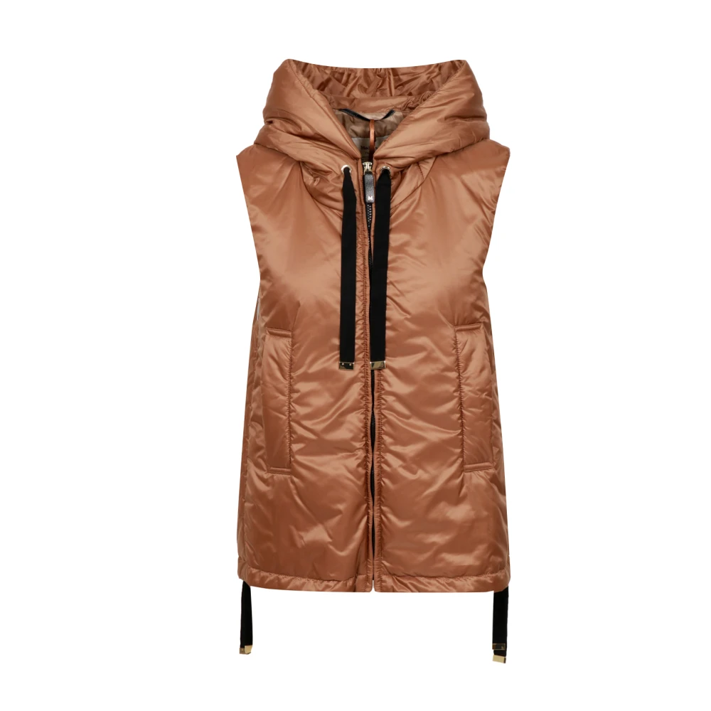 Max Mara Brown The Cube Hooded Vest - Female - Waistcoats - S - Jackets