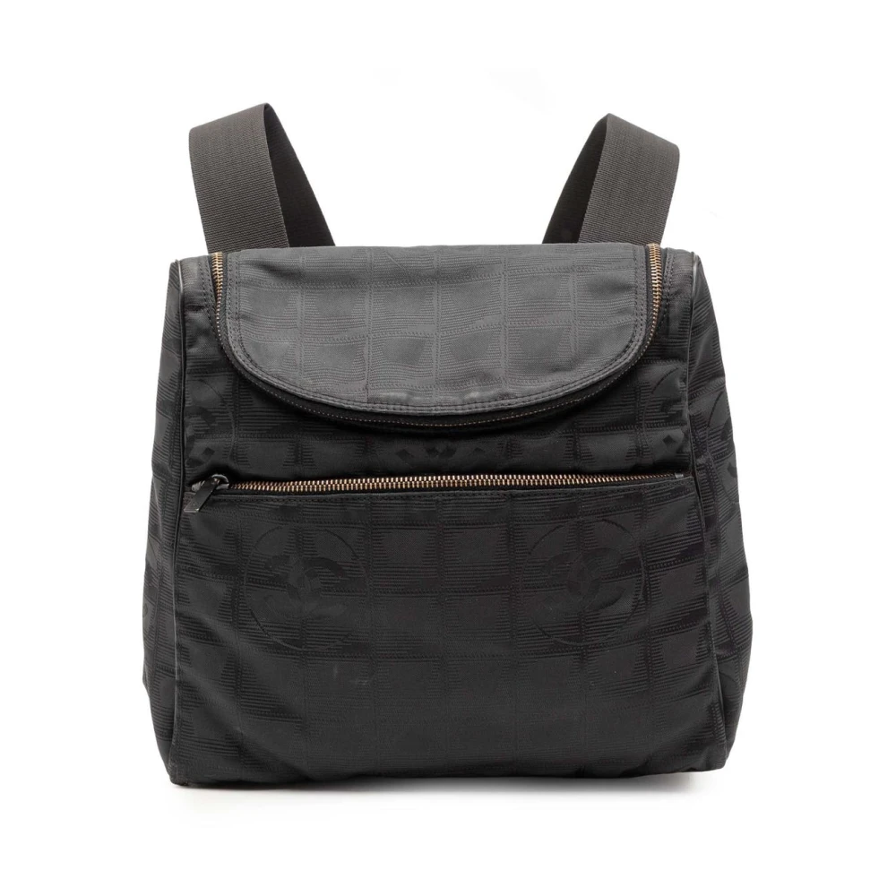 Chanel Vintage Women's Black Pre-Owned Stylish Backpack