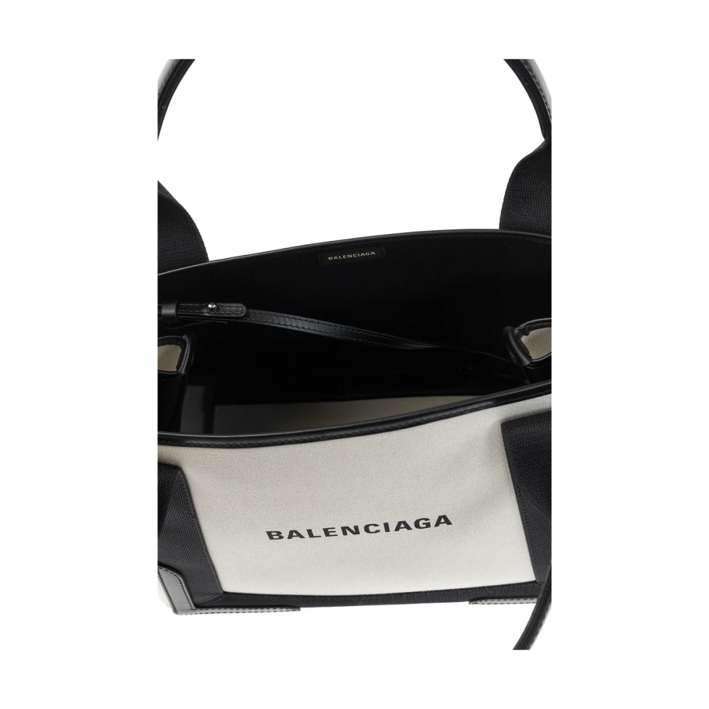 Balenciaga Navy Small Cabas Bag Beige Dames
