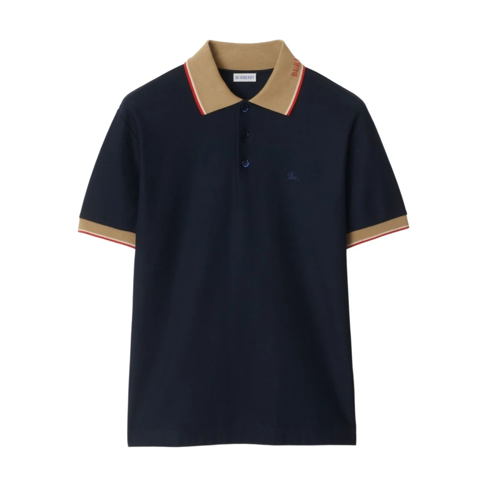 Burberry Men's Blue Polo Shirt Equestrian Knight Motif