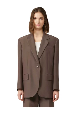 Oversized Single-Breasted Floc Blazer