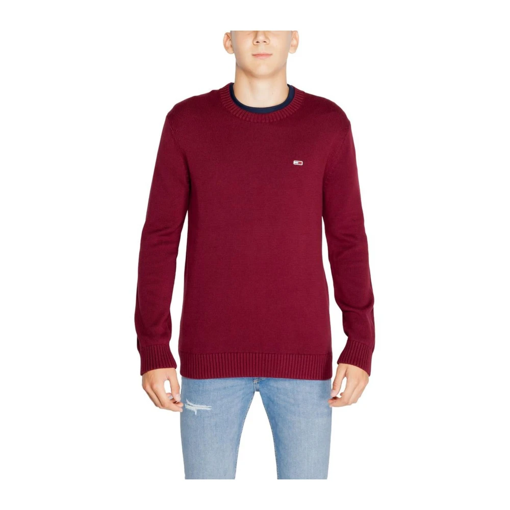 Tommy Jeans Klassieke Katoenen Gebreide Trui Red Heren