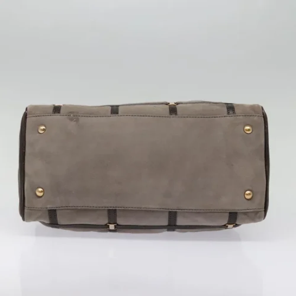 Salvatore Ferragamo Pre-owned Suede handbags Gray Dames