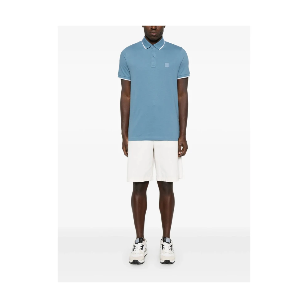 Hugo Boss Blauwe Polo Sweater met Korte Mouwen Blue Heren