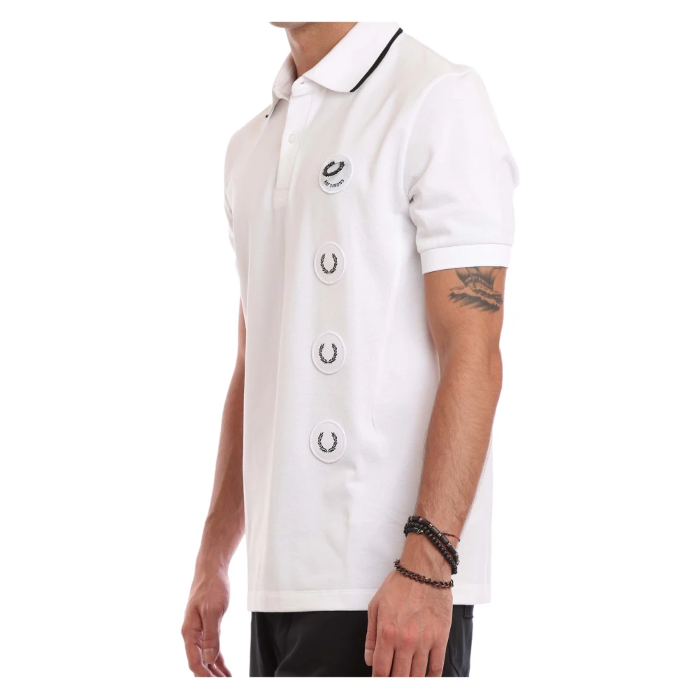 Fred Perry Patch Polo Shirt in Wit White Heren