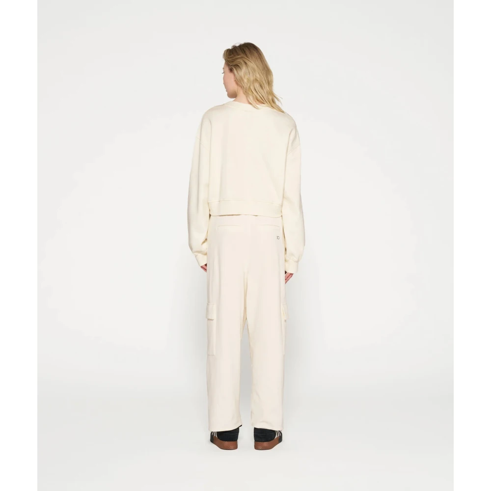 10Days Cargo Loose Fit Biologische Katoenen Broek Beige Dames