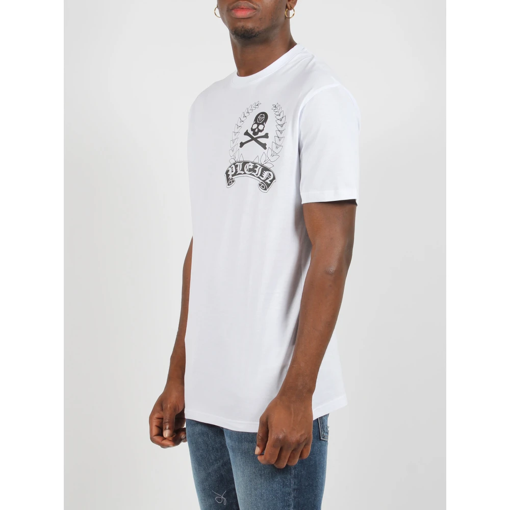 Philipp Plein Contrasterend Print Katoenen T-Shirt White Heren