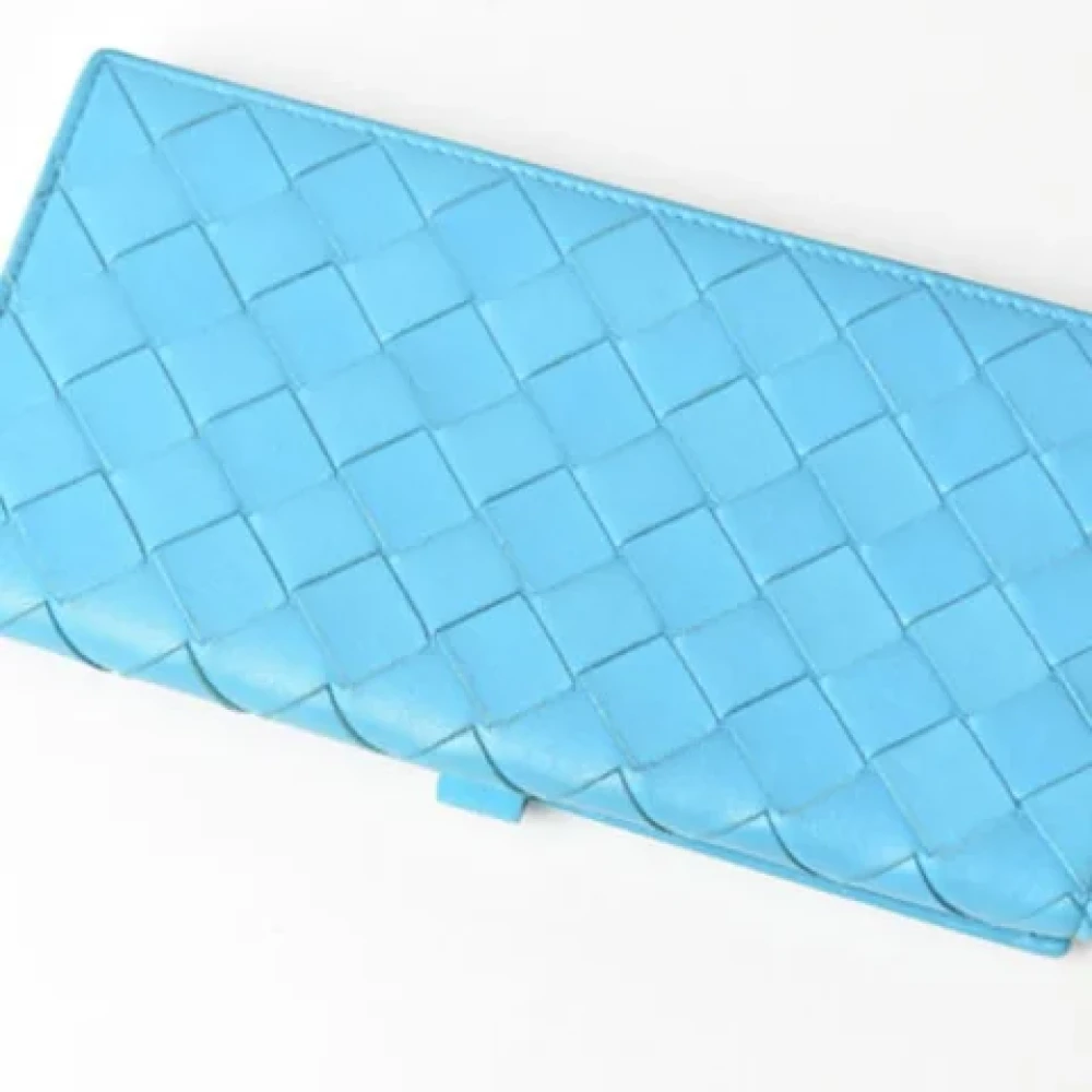 Bottega Veneta Vintage Pre-owned Leather wallets Blue Dames