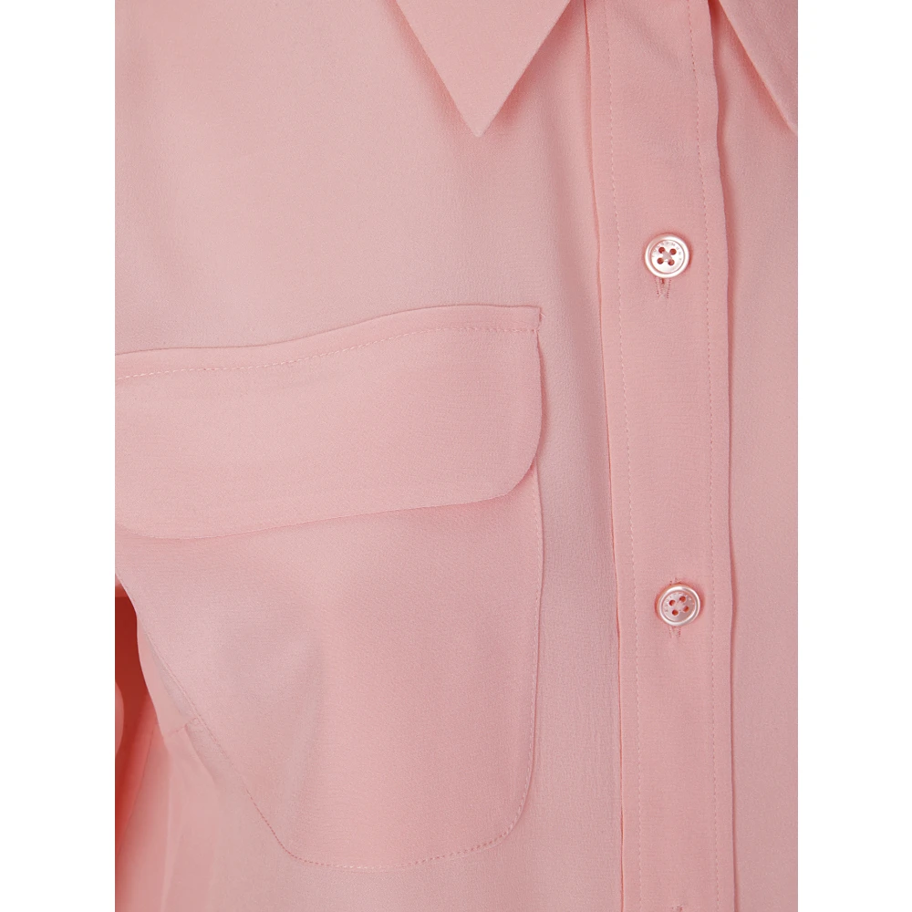 Equipment Zijden knoopshirt Pink Dames