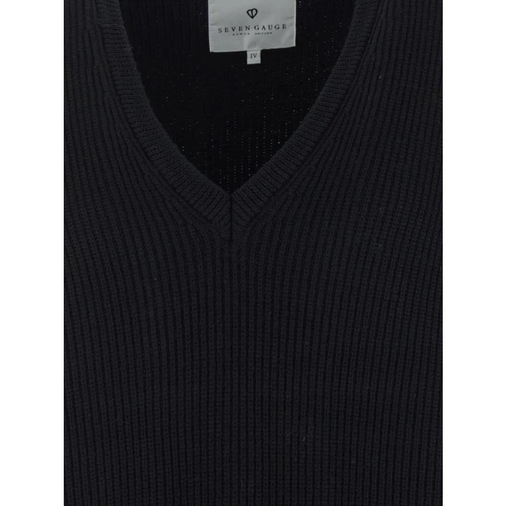 Seven Gauge Wollen Turtleneck Sweater Vest Black Heren
