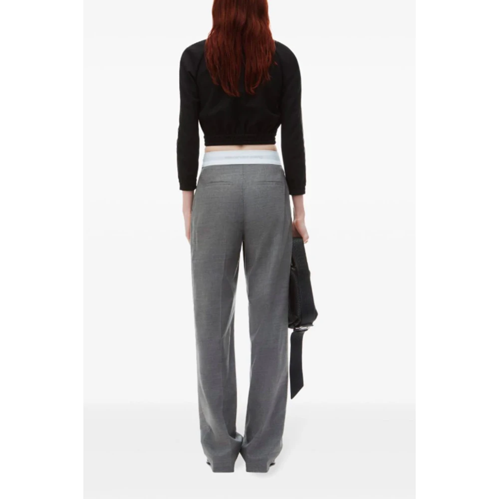 alexander wang Grijze Wollen Elastische Broek Gray Dames