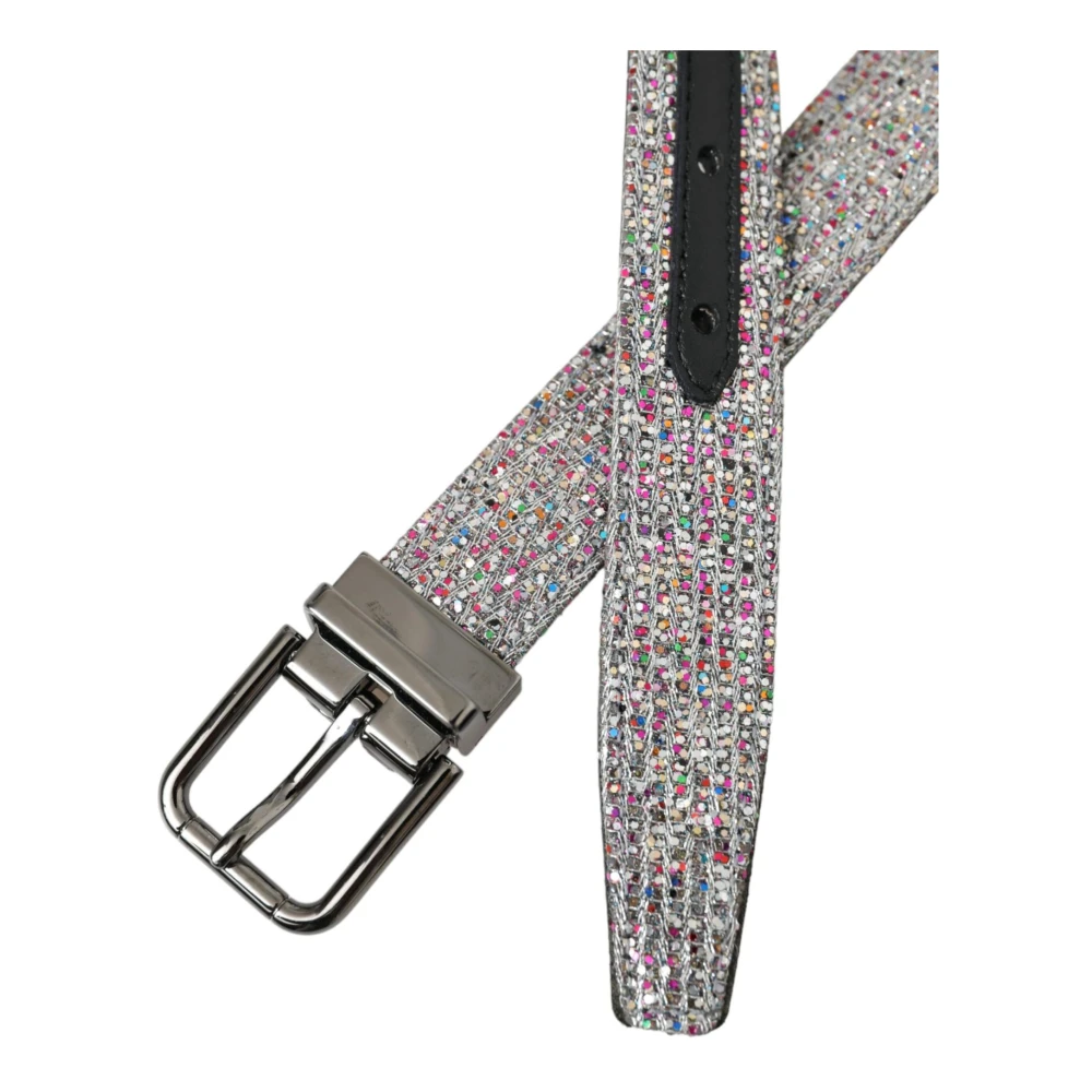 Dolce & Gabbana Metalen Gesp Versierde Riem Gray Heren