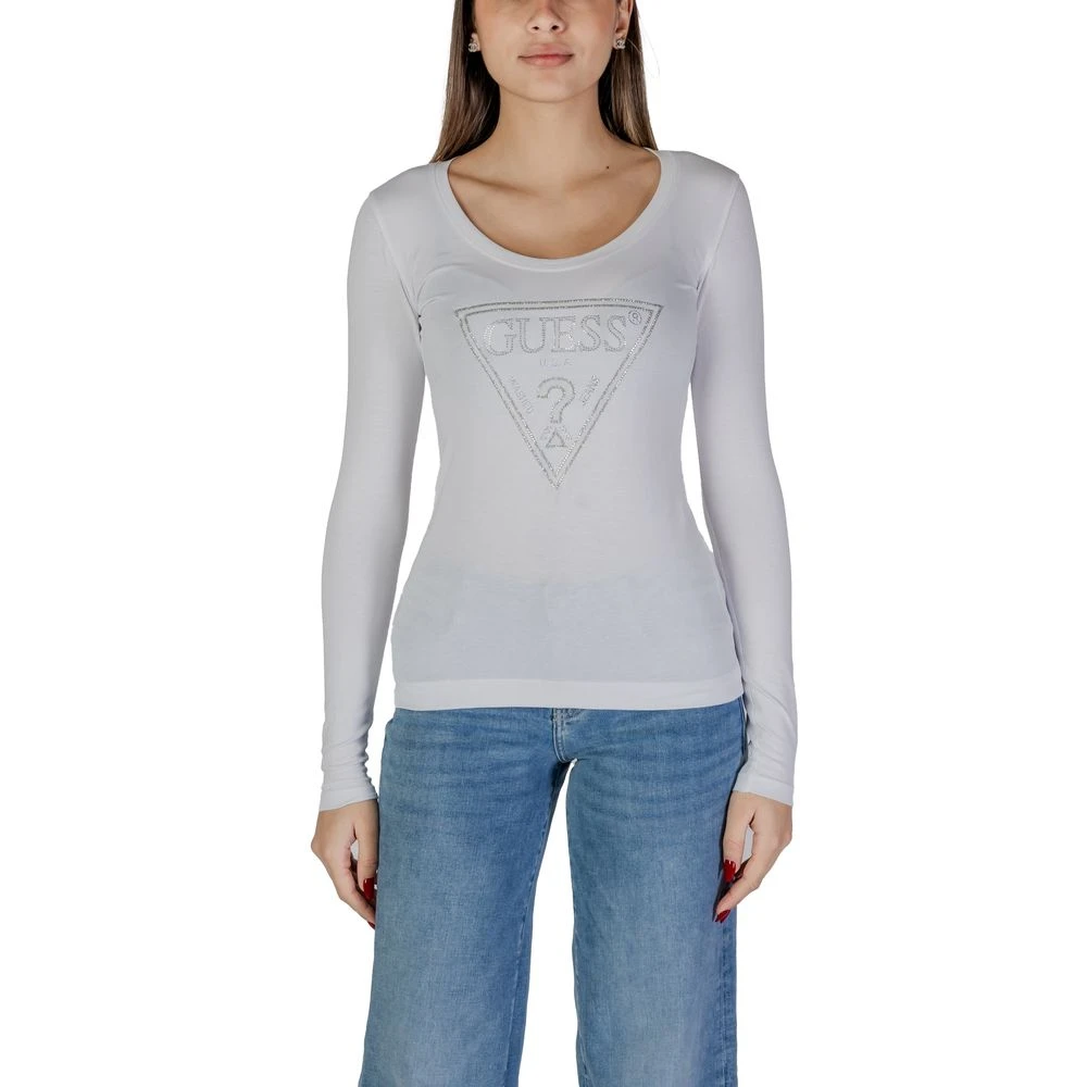 Guess Katoenen T-shirt Lente Zomer Collectie White Dames