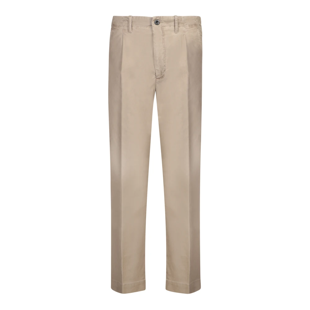 Incotex Bruine Chino Broek Losse Pasvorm Brown Heren