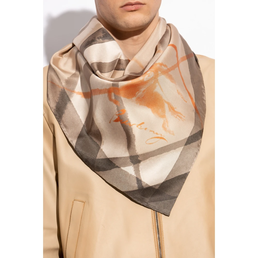 Burberry Zijden sjaal Beige Unisex