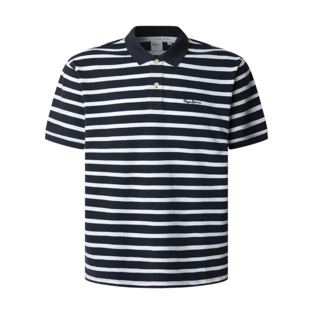 Pepe Jeans Men's Blue Polo Shirts, Xl, Classic Polo Shirt With Timeless Style
