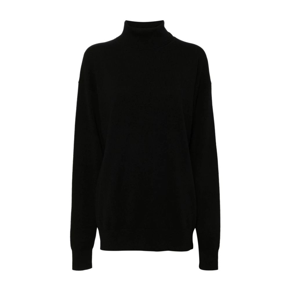 Dries Van Noten Zwarte Kasjmier Gebreide Trui Black Dames
