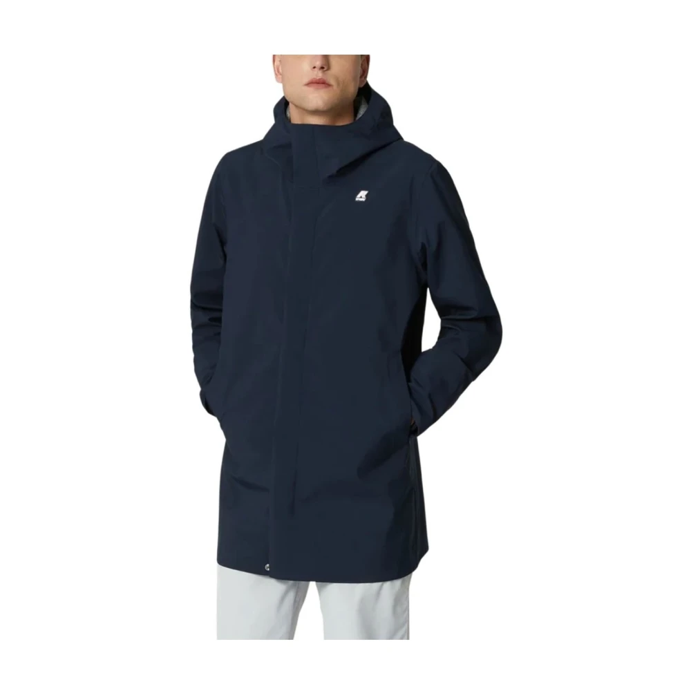 K-Way Men's Blue Parkas, S, Tommy Bonded Jersey Parka