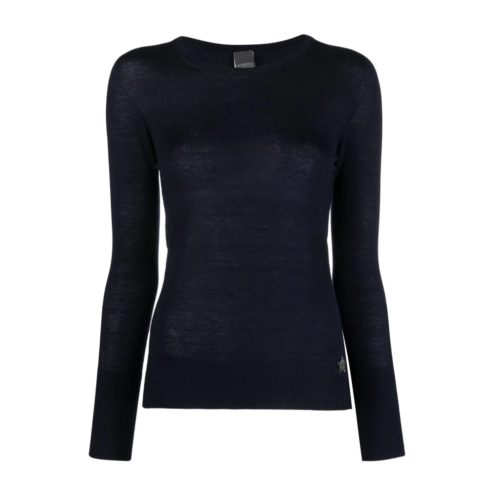 Lorena Antoniazzi Blauwe Gebreide Choker Sweater Casual Stijl Blue Dames