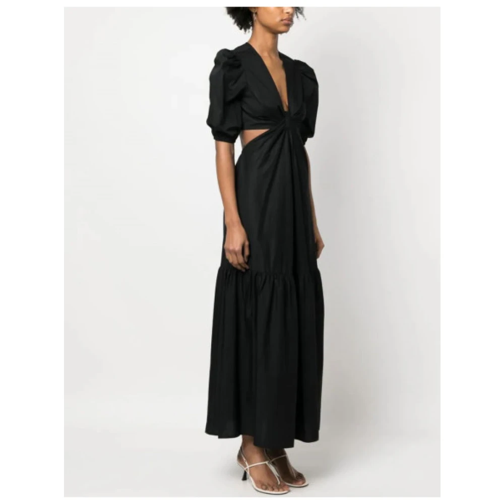 Twinset Lange katoenen popeline jurk met ajour Black Dames