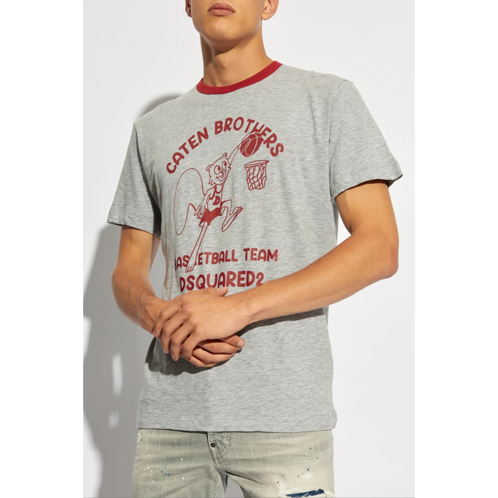Dsquared2 T-shirt met logo Gray Heren